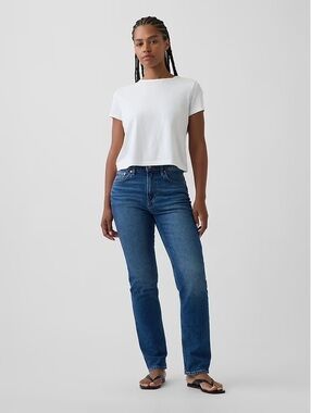 Gap '90s Straight High Rise Jeans - Size 33 16 Regular - Medium Wash